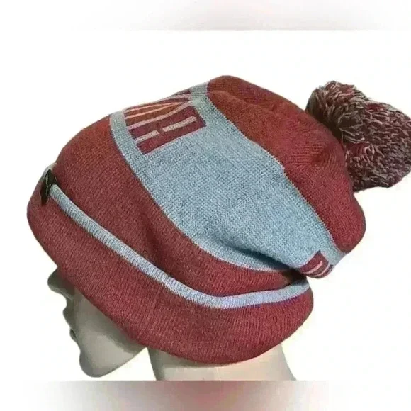 Puma Red Beanie with Pompom - Picture 2 of 8